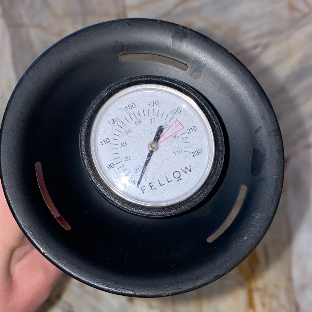 Fellow Stagg Kettle Replacement Lid with Analog Thermometer Black Stainless